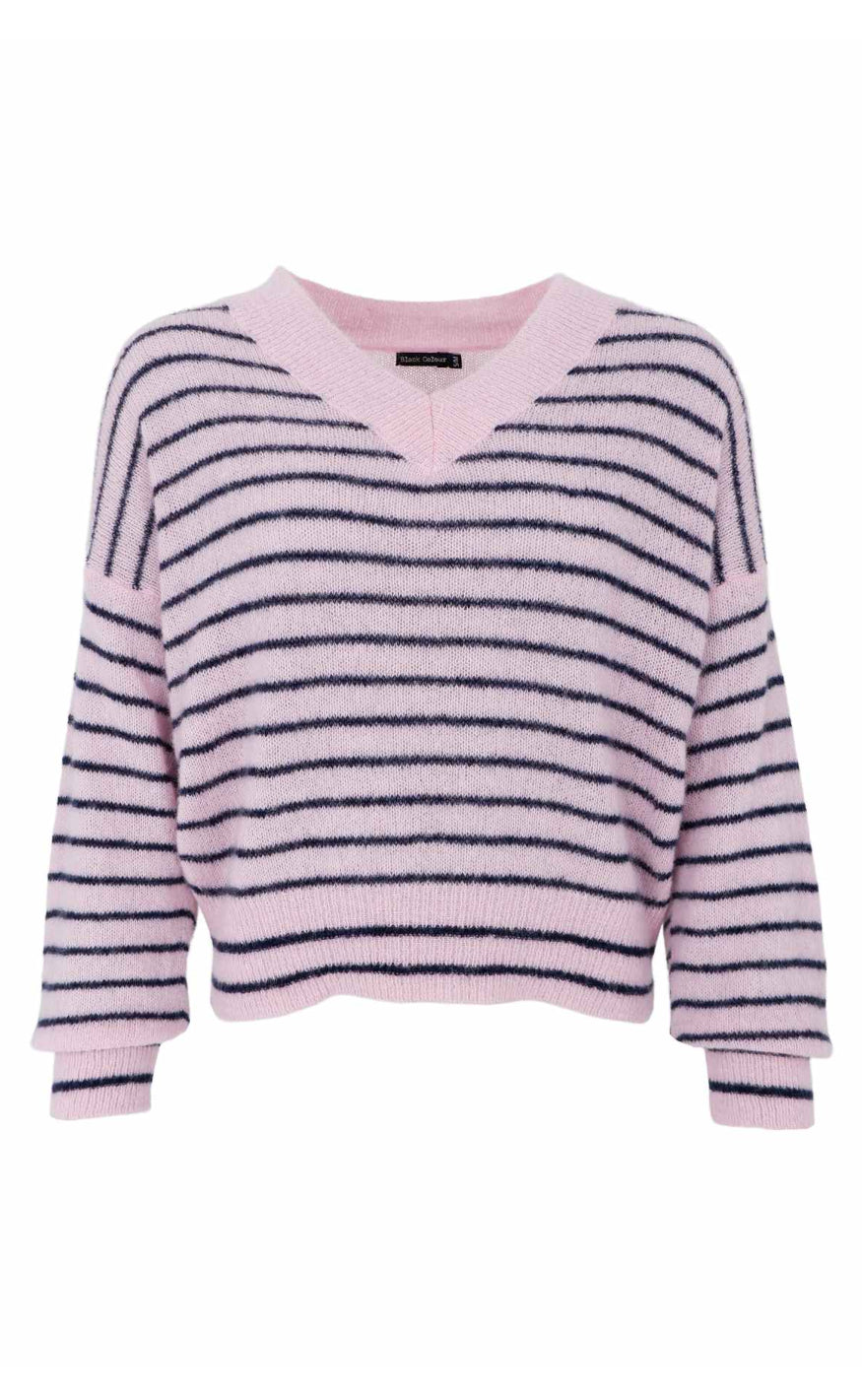 Black Colour Strik - Dell Striped - Rose